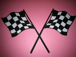 Pink Checkered Racing Flags