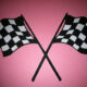 Pink Checkered Racing Flags