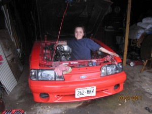 Jeanette Working on Car