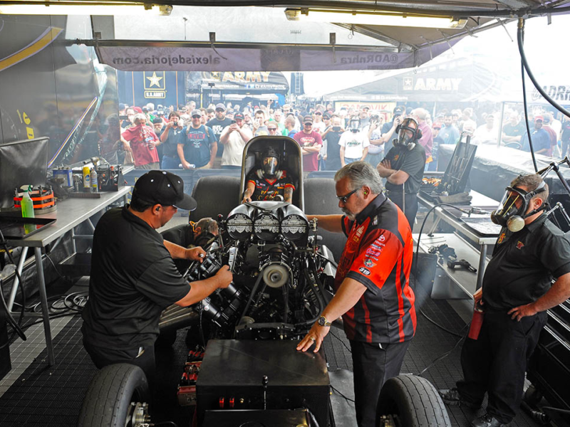 Patron Funny Car warm up in Englishtown