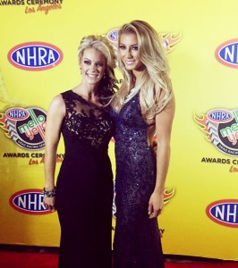 Leah Pritchett and Angie Smith on NHRA Red Carpet