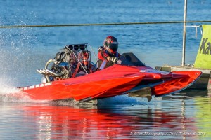 Shelby Ebert on the water in drag boat racing