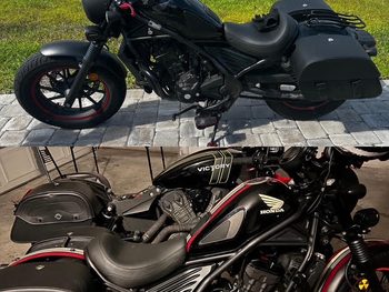 Before / After of customizing a motorcycle with simple vinyl graphics
